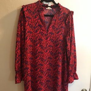 Floral long sleeve shift dress